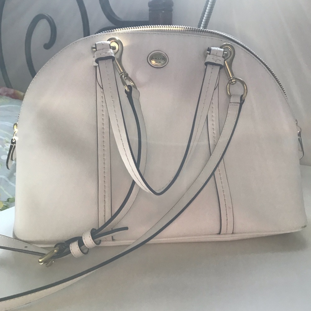 Authentic Coach Peyton Leather Cora Domed Satchel